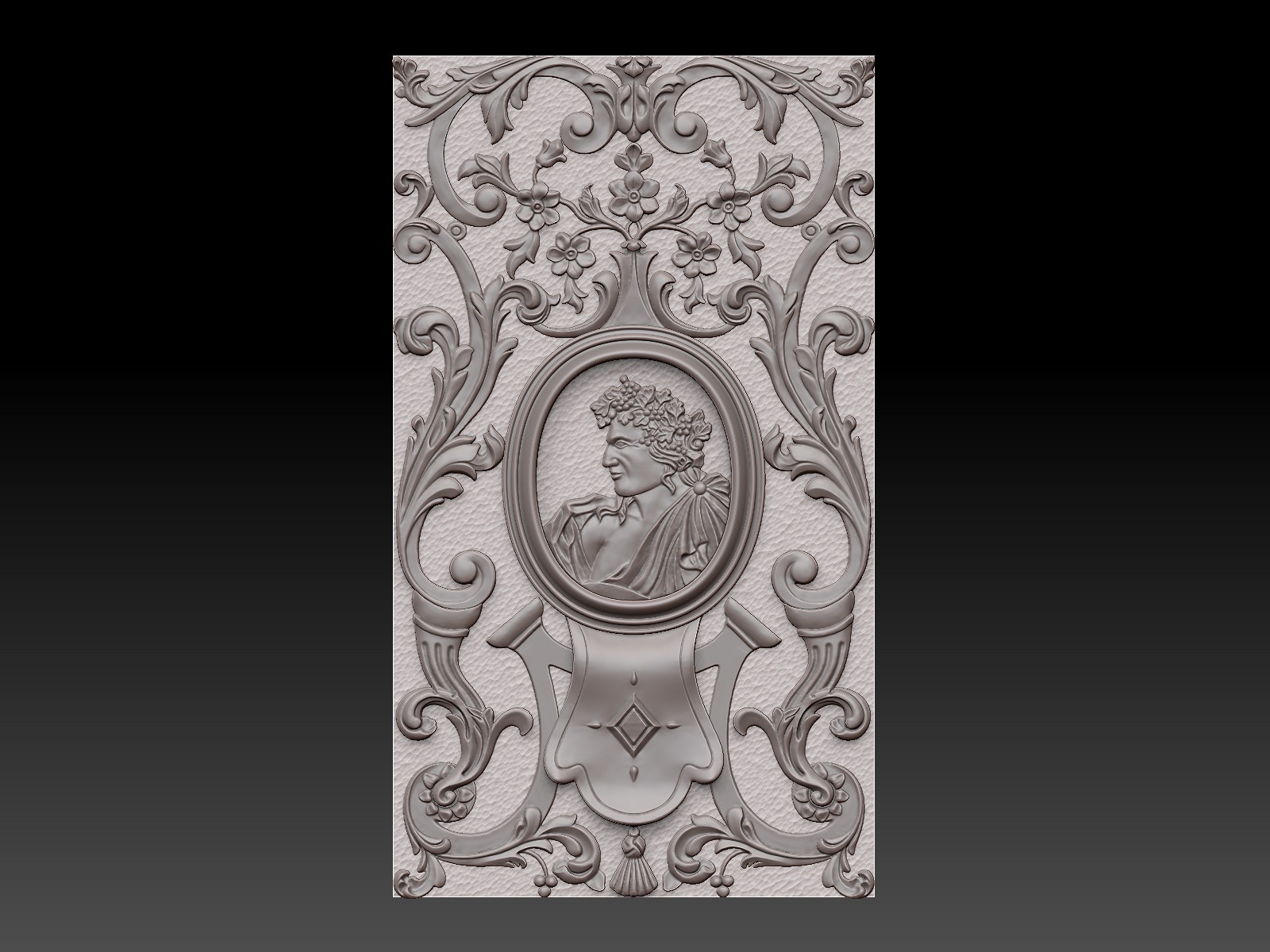 Decorative Panel with Portraits. 3D Sculpting for Production.
